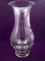 Large Etched Crystal Vase, Floral Pattern, Footed 