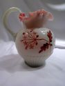 Small Pitcher, Fenton Hand-Painted Art Glass, Flor