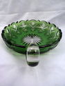 Crystal Emerald Green Cut to Clear Handled Nappy, 