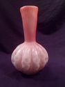 Victorian Satin Glass Vase, Melon Shaped, Antique,