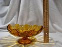 Pair of Amber Footed Compotes, Vintage Glass