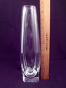 Tall Engraved Cut Crystal Long-Stem Vase, 1 3/4 Lb