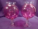 Pair of Vases, Cambridge Cranberry Glass, Ruffled 