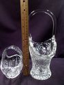 Two Crystal Baskets, Cut Crystal, Floral, Set, Lar