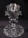 Beautiful Pair of Etched Glass Candle Holders, New