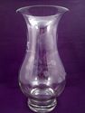 Large Etched Crystal Vase, Floral Pattern, Footed 