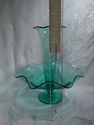 Teal Epergne, Victorian, Glass, Hand-Blown, Antiqu