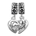 Pugster Mother Daughter Charm Heart Love Mom Charm