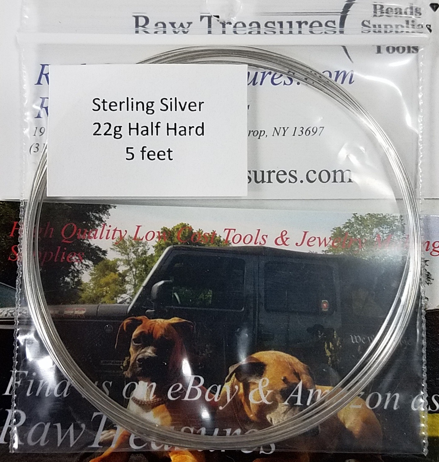 22 Gauge .925 Sterling Silver Half Hard Wire, Roun