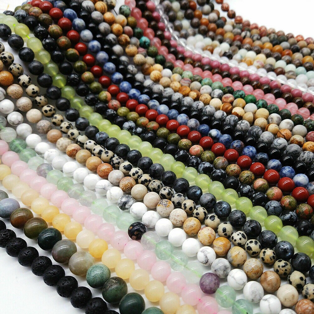 natural gemstone spacer beads 4mm 6mm 8mm 10mm faceted round stone strand 15.5" 