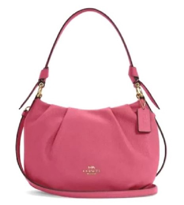 Coach Everly Pebble Leather Bright Violet Pink Crossbody Shoulder