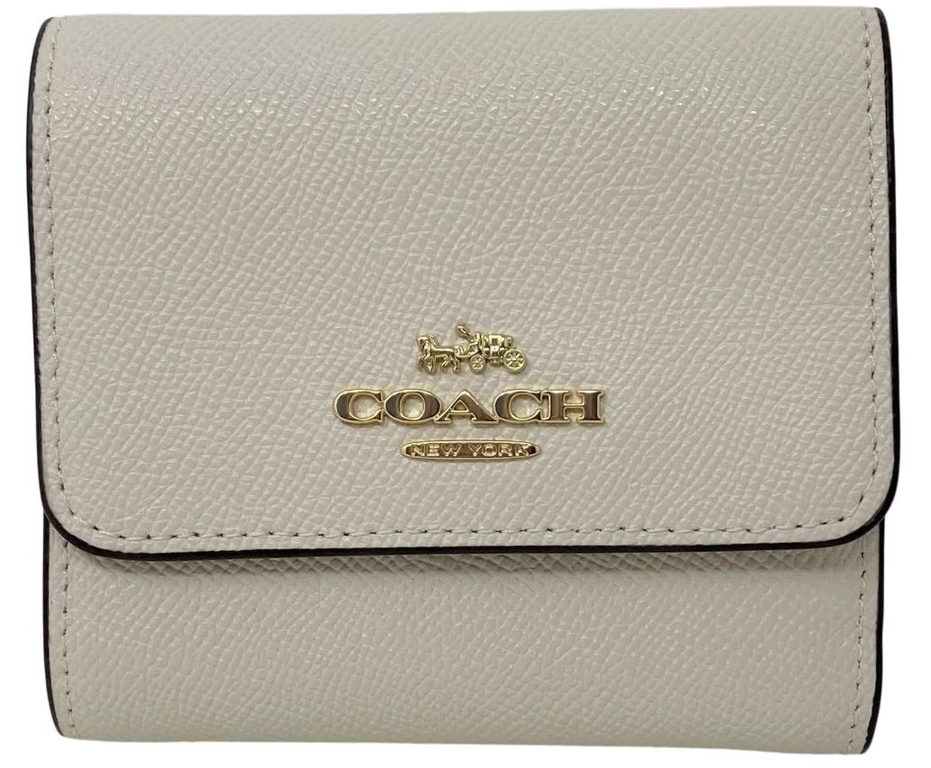 Coach Small Leather Trifold Wallet with Floral Cluster