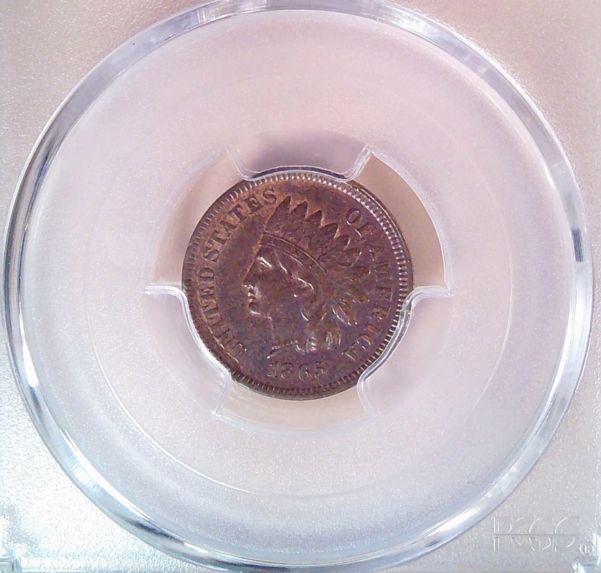 1865 PCGS XF40 Fancy 5 Indian Head Cent - Excellen