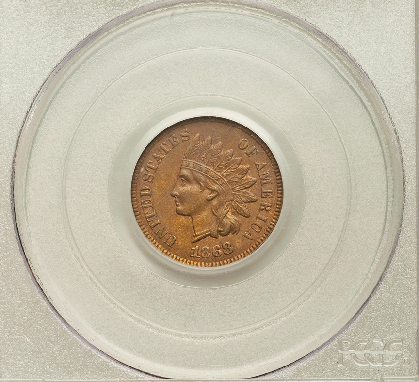 1868 Indian Head Cent PCGS MS63BN EXCEPTIONAL