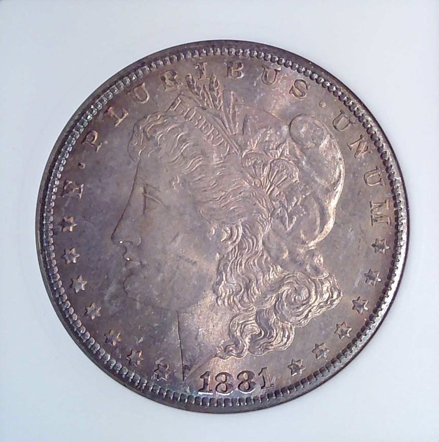 1881 S Morgan Dollar ANACS MS66 Nicely toned origi