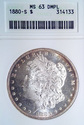 1880 S Morgan Dollar OLD ANACS Graded MS63DMPL Stu