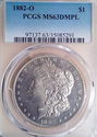 1882 O Morgan Dollar $1 PCGS MS63DMPL Deep Mirror 