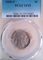 1920 S Buffalo Nickel PCGS VF25