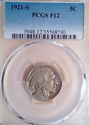 1921 S Buffalo Nickel PCGS F12