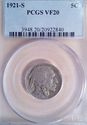 1921 S Buffalo Nickel PCGS VF20 Nice coin!!