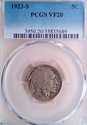 1923 S Buffalo Nickel PCGS VF20