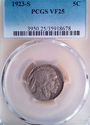 1923 S Buffalo Nickel PCGS VF25  #8678