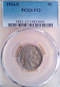 1924 S Buffalo Nickel PCGS F12