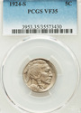 1924 S Buffalo Nickel PCGS VF35 - Rare!!!