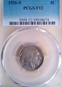 1926 S Buffalo Nickel PCGS VF20  #8674