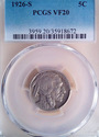 1926 S Buffalo Nickel PCGS VF20  #8672 