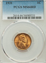 1931 PCGS MS66RD Lincoln Wheat Cent - Lots of WOW!