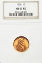 1936 NGC MS67RD RED Lincoln Wheat Cent This Coin i