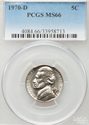 1970-D Jefferson Nickel MS66