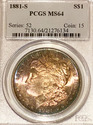 1881 S Morgan Silver dollar PCGS MS64 TONED! READ!