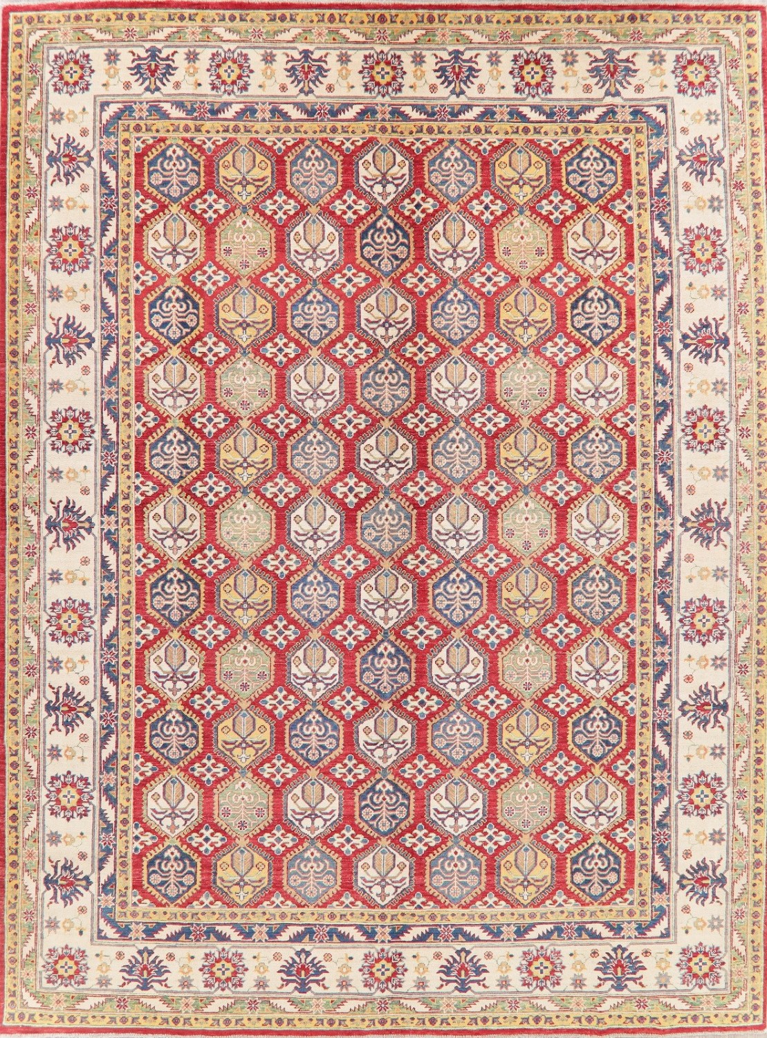 Pakistani Kazak Oriental Handmade Wool Area Rug 9x12 Oriental Geometric