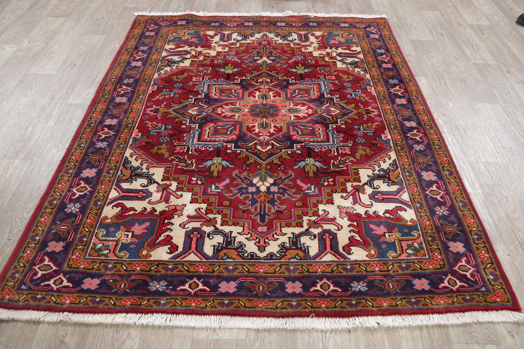 5x6 Geometric Traditional Oriental Area Rug Wool Hand-Knotted Home