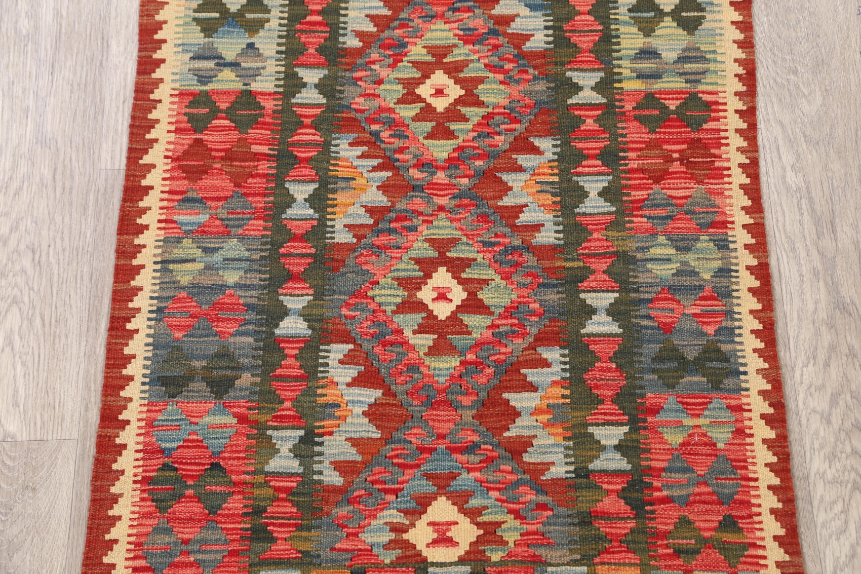 Geometric Hand-Woven Kilim Reversible Area Rug Oriental ...