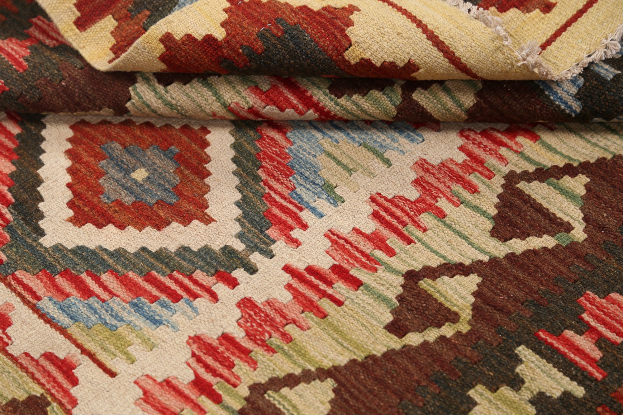 Kilim Reversible HandWoven Area Rug Southwestern Oriental Geometric