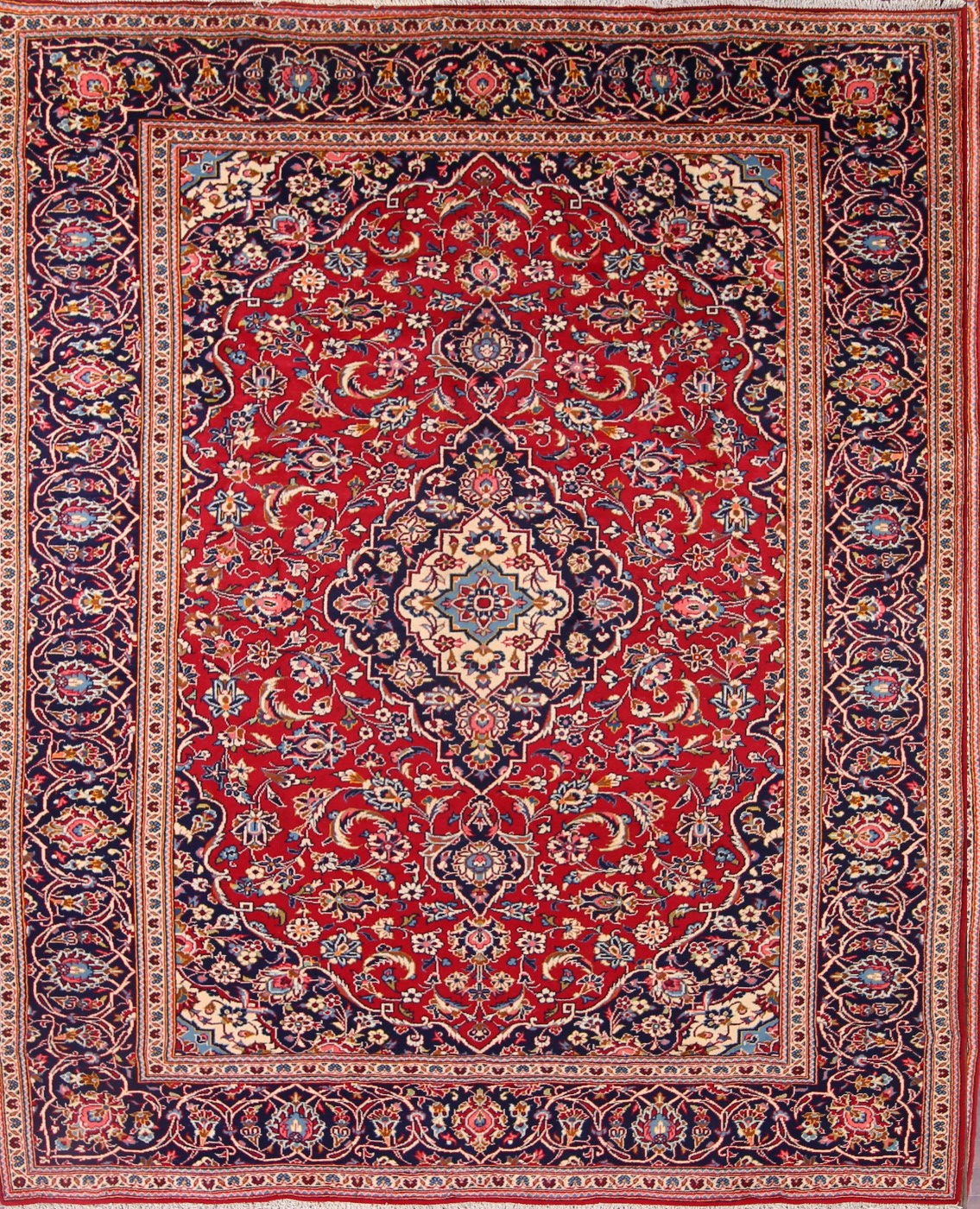 Traditional Floral Hand-Knotted One-of-a-Kind Oriental Area Rug 8 x 11 ...