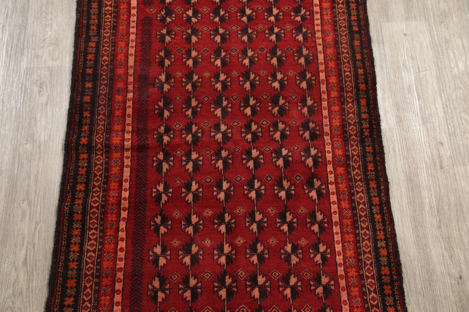 3x6 Oriental Wool Afghan Handmade Runner Rug Geometric Carpet