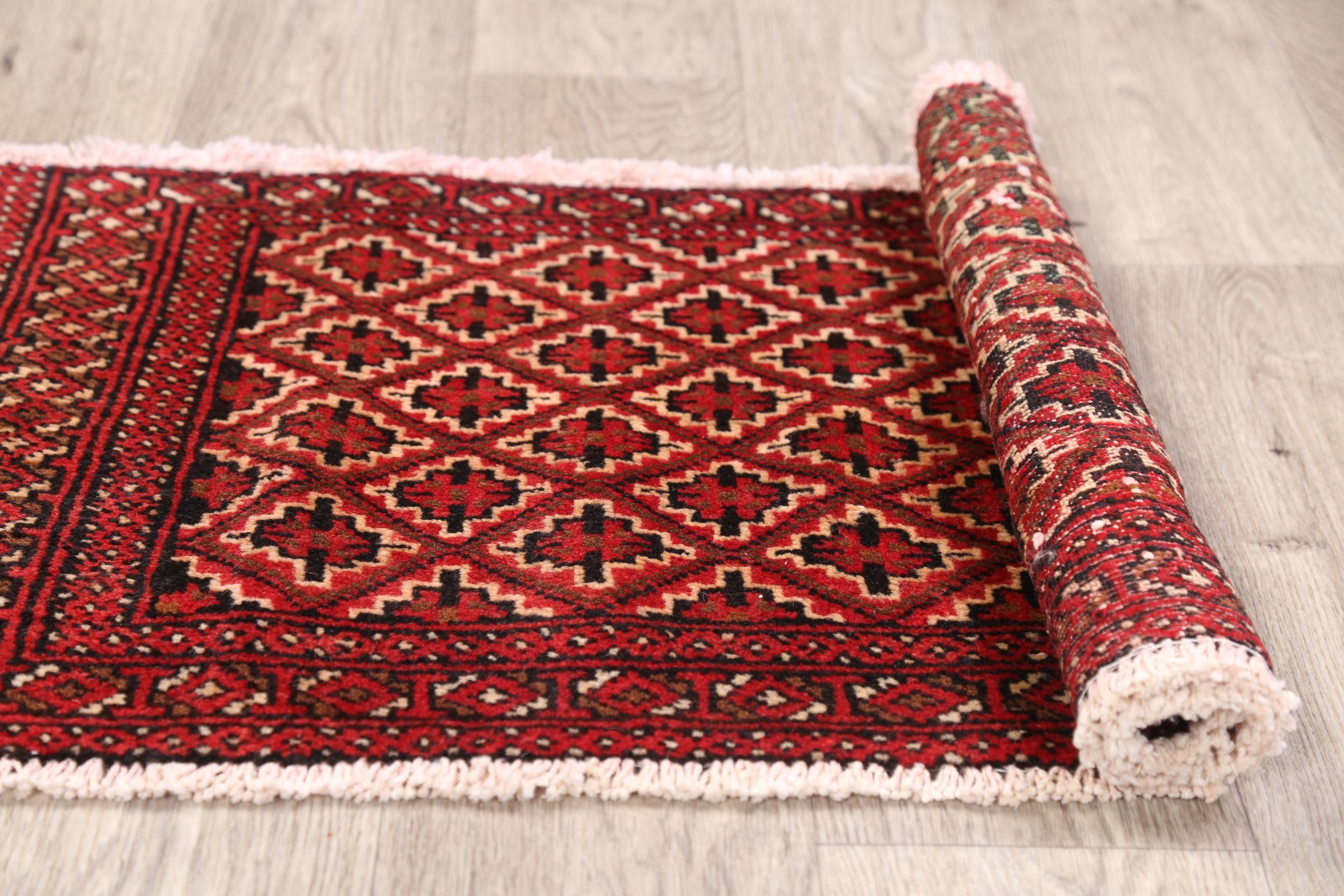 Geometric Turkoman Oriental 2x3 Pakistan Bright Red Handknotted Bokhara Wool Rug eBay