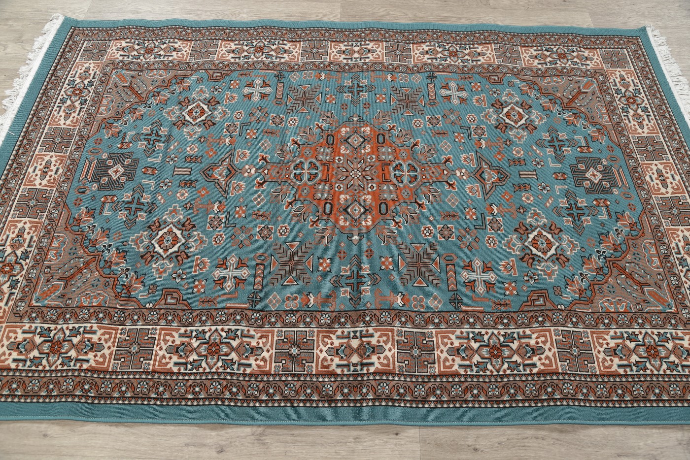 Geometric Kilim Style Decorative Turkish Oriental Area Rug 5x7 Teal