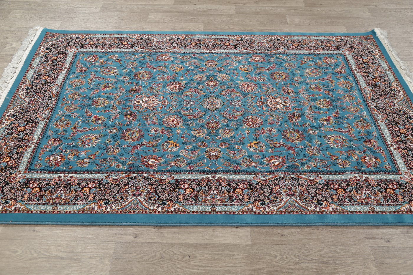 All-Over Floral Blue Plush Soft Hereke Oriental Acrylic ...