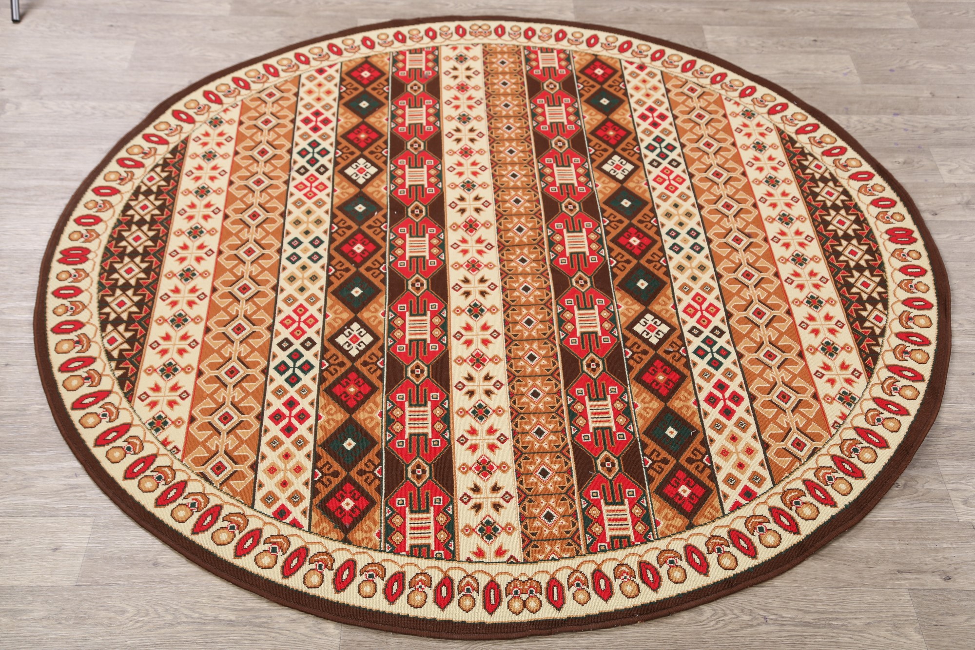 7x7 Round Oushak Oriental Area Rug Turkish Polypropylene Traditional