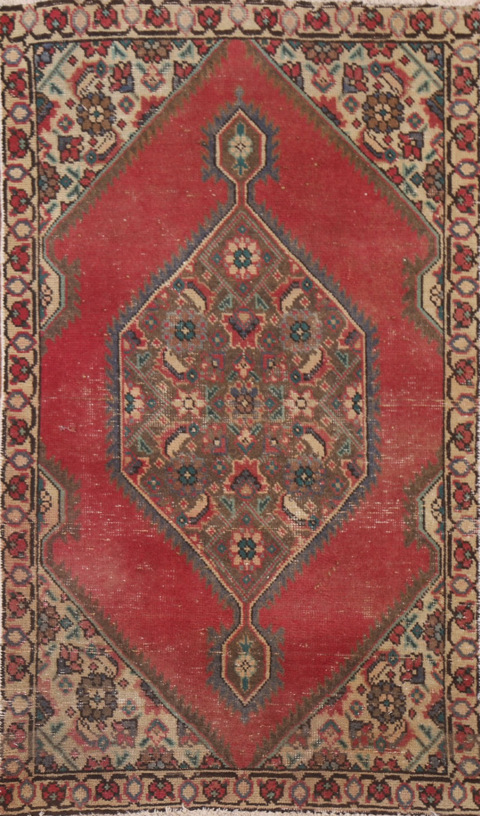 Geometric Red Traditional Handmade Small Rug 3x4 Tribal Carpet