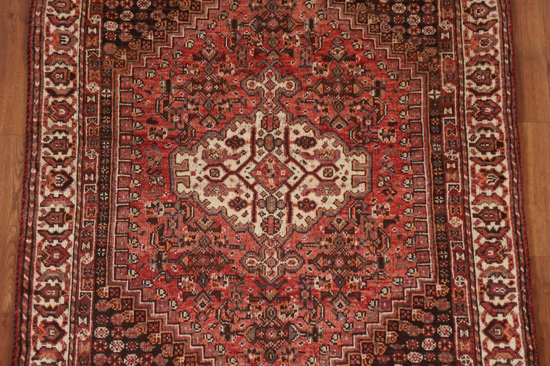 Geometric Traditional Hand-Knotted Vintage Rug 4x5 ft. Wool Carpet