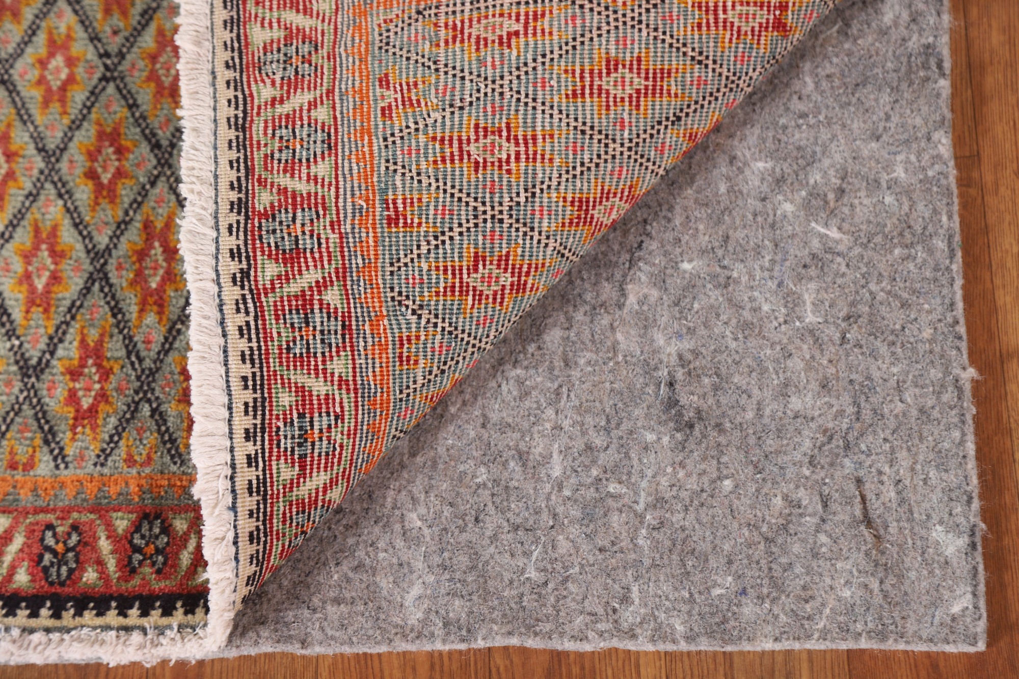 Vintage Square Rug 2x2 ft.Vegetable Dye Geometric Oriental