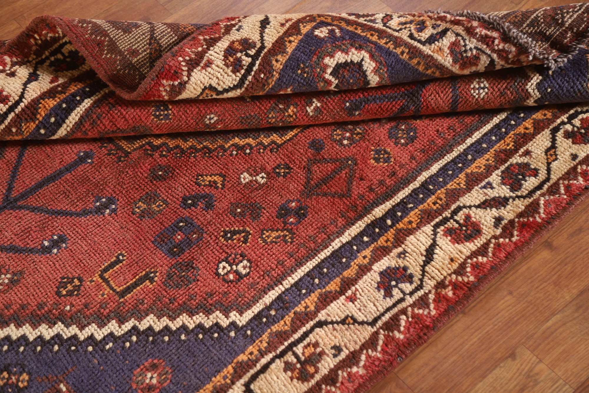 Antique Qashqai Rug from Late 19th Century with Tribal