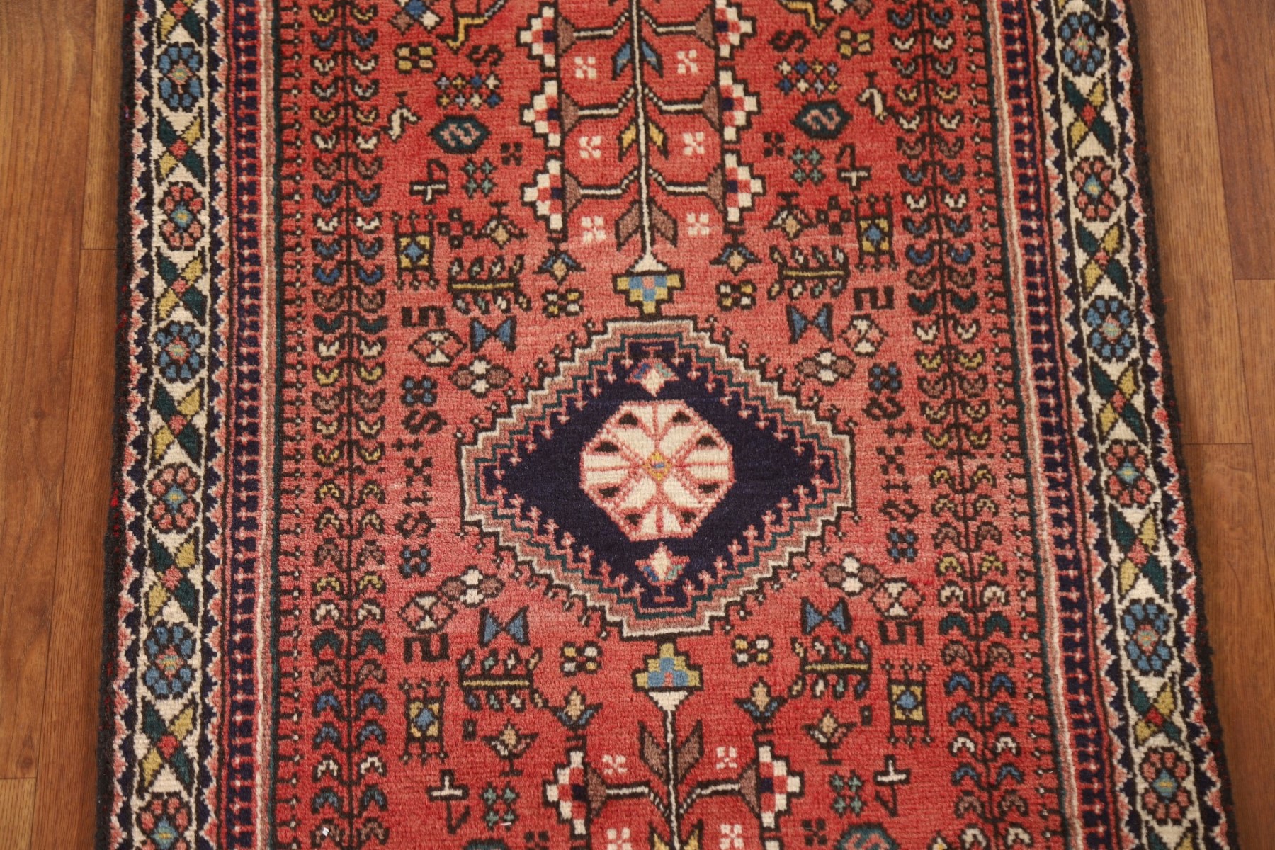 excellent Vintage Geometric Traditional Runner Rug 2'x5
