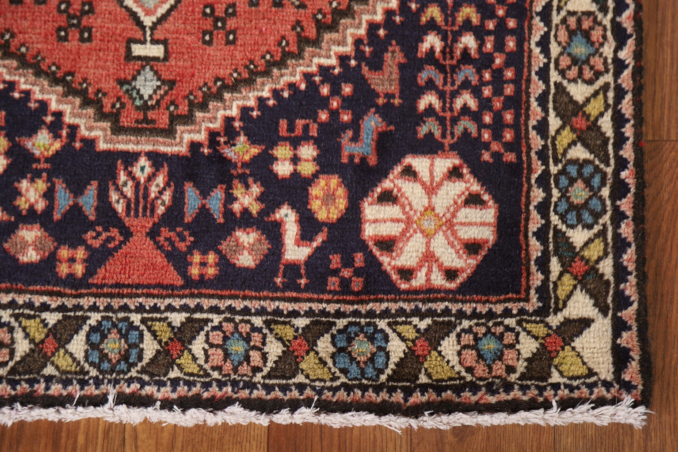 excellent Vintage Geometric Traditional Runner Rug 2'x5
